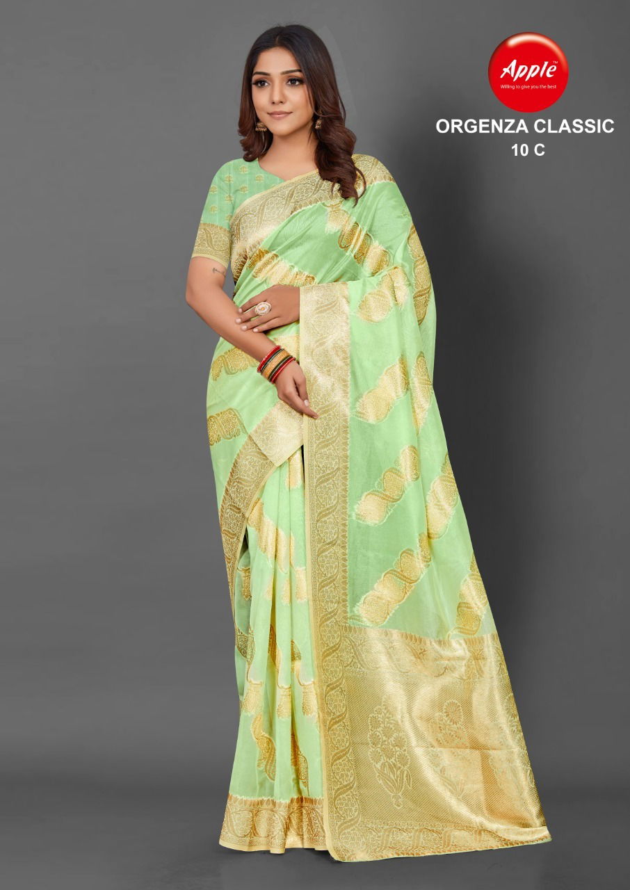 Apple Organza Classic 10 Festival Wear Wholesale Designer Saree